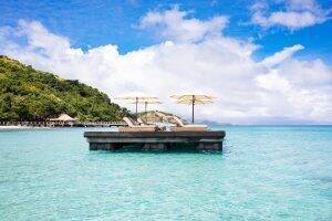 One of the beach pontoons at Kokomo Fiji Private Island