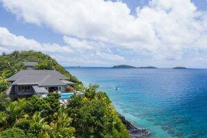 View of the ocean from one of the residencies at Kokomo Private Island Fiji